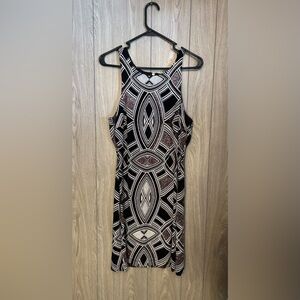 Speechless Black and Cream Geometric Mini Dress